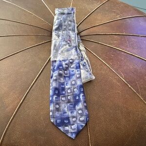 J. Garcia Sapphire Blue and Gray Geometric Tie